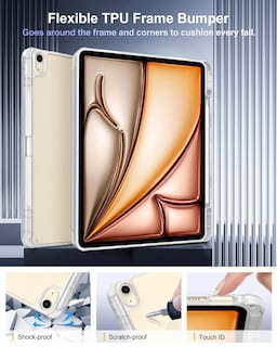 Foto 3 | Funda Timovo Para Ipad Air De 13 Pulgadas Con Soporte Para Lápices Color Blanco Brillante - Venta Internacional.