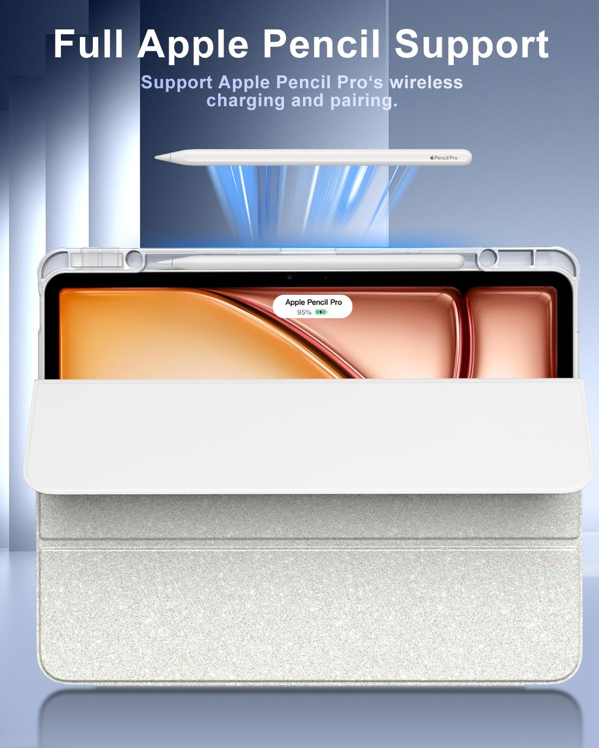 Foto 8 pulgar | Funda Timovo Para Ipad Air De 13 Pulgadas Con Soporte Para Lápices  Color Blanco Brillante - Venta Internacional.