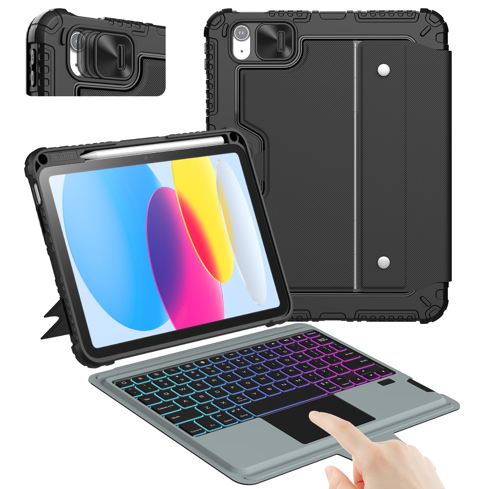 Funda De Teclado Nillkin Para Ipad A16 (11.ª Generación) /10.ª Generación  Negra - Venta Internacional.