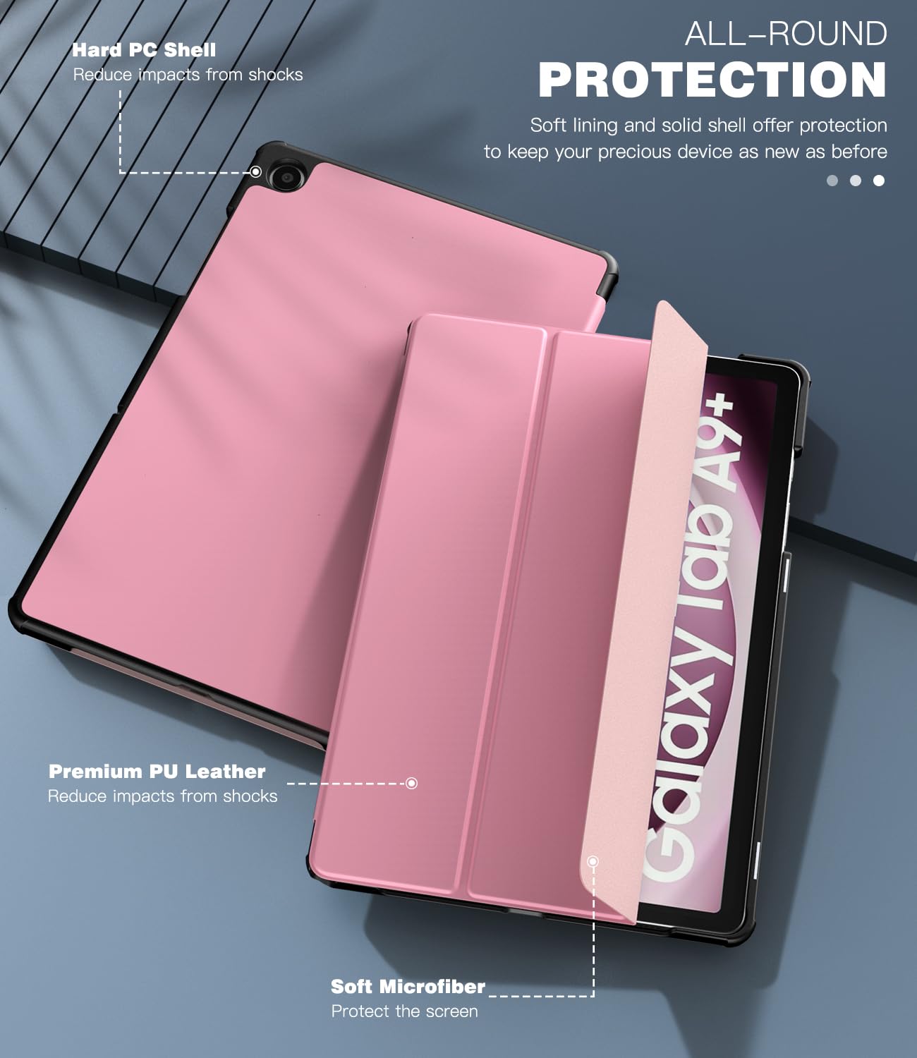Foto 4 | Funda Timovo Para Samsung Galaxy Tab A9+ De 11 Pulgadas 2023 - Rosa - Venta Internacional.