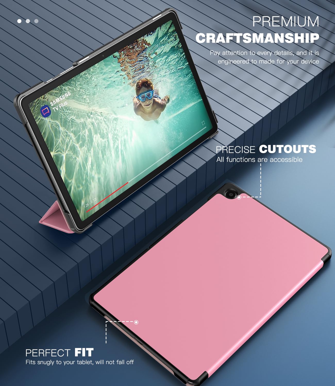 Foto 7 pulgar | Funda Timovo Para Samsung Galaxy Tab A9+ De 11 Pulgadas 2023 - Rosa - Venta Internacional.