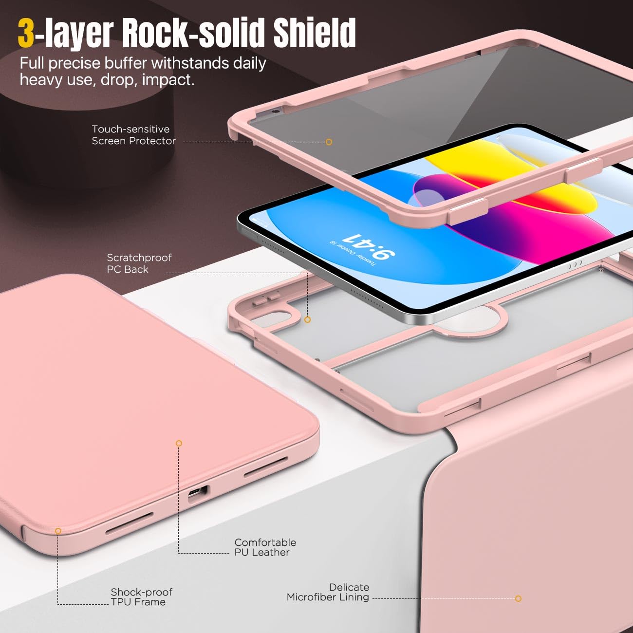 Foto 4 | Funda Moko Para Ipad De 11 Pulgadas (a16) De 11.ª Generación Con Soporte Para Lápices - Venta Internacional.