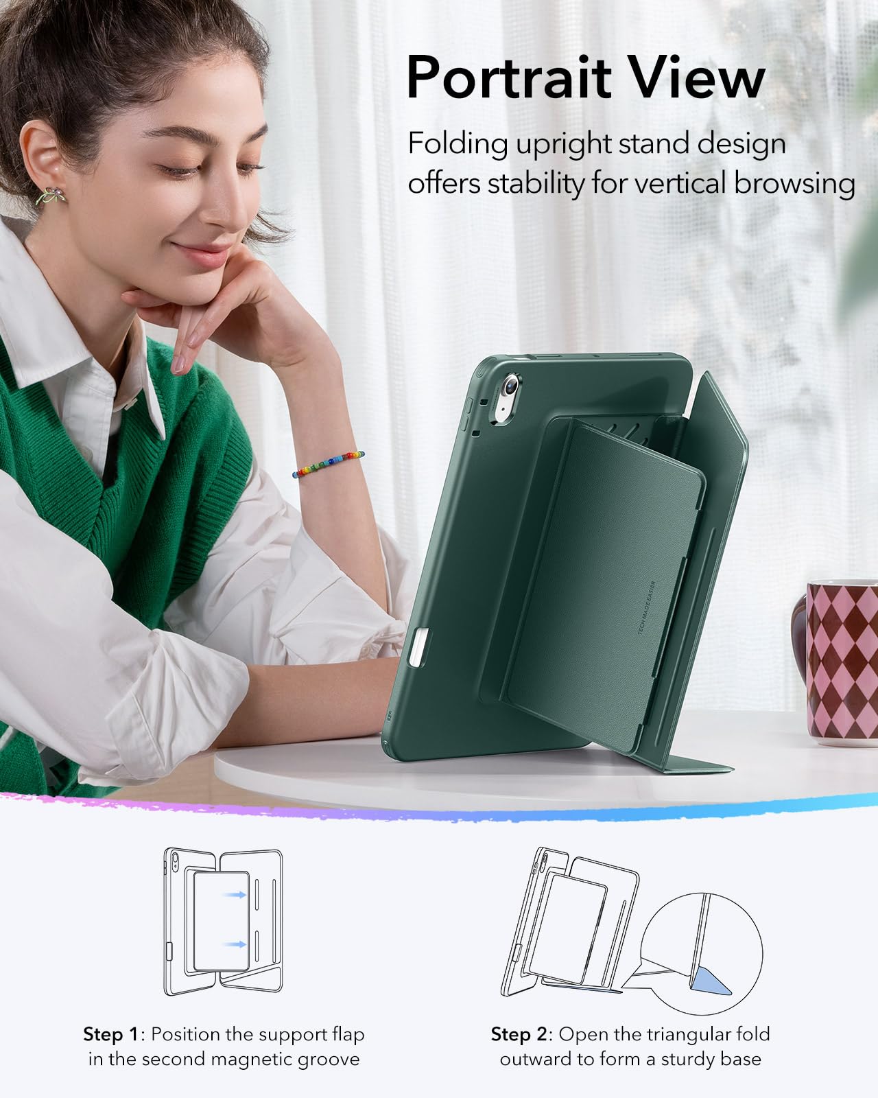 Foto 7 pulgar | Funda Esr Para Ipad Air De 11 Pulgadas (2025/2024) Con Soporte Para Lápices - Venta Internacional.