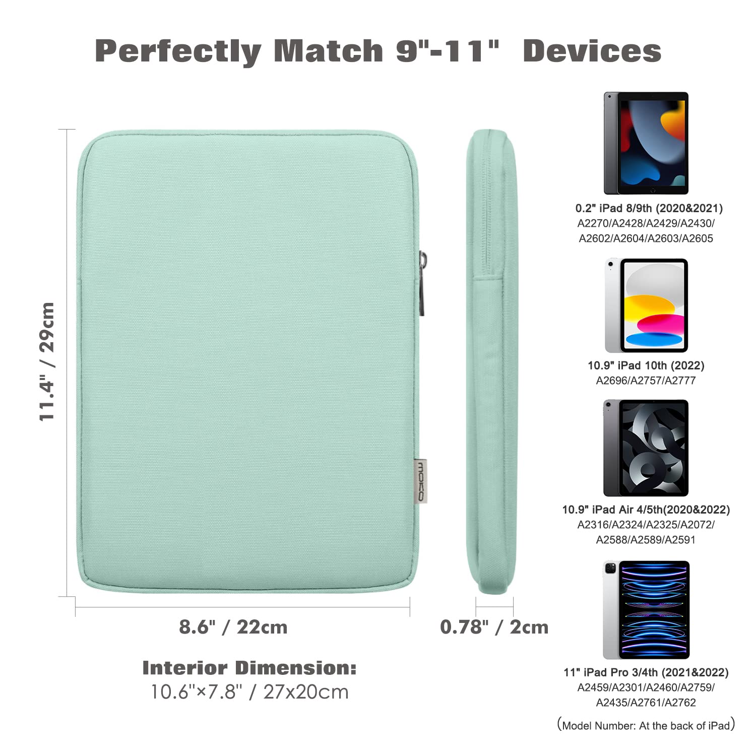 Foto 3 pulgar | Funda Para Tableta Moko De 9 A 11 Pulgadas Para Ipad Air/pro 11  Verde Menta - Venta Internacional.