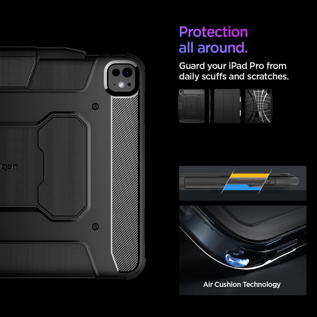 Foto 5 pulgar | Funda Spigen Rugged Armor Pro Para Ipad Pro De 13 Pulgadas (2024) - Venta Internacional.
