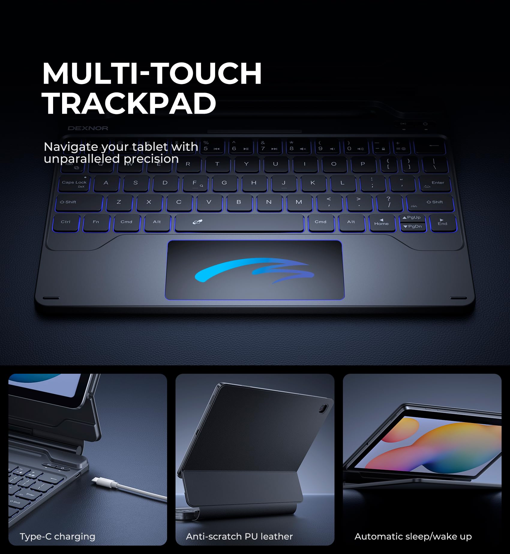 Foto 6 pulgar | Funda De Teclado Dexnor Para Samsung Galaxy Tab S6 Lite 10.4 - Venta Internacional.