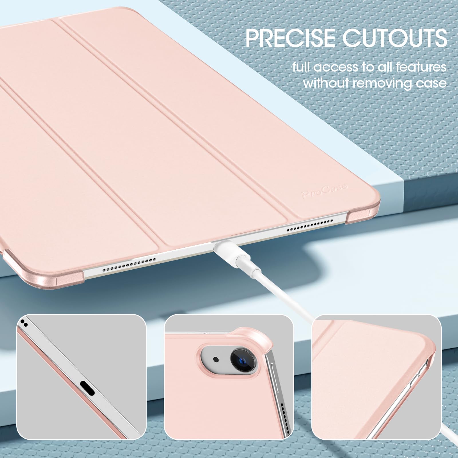 Foto 8 pulgar | Funda Procase Para Ipad Air 13 Pulgadas M3 2025/m2 2024 - Rosa Claro - Venta Internacional.