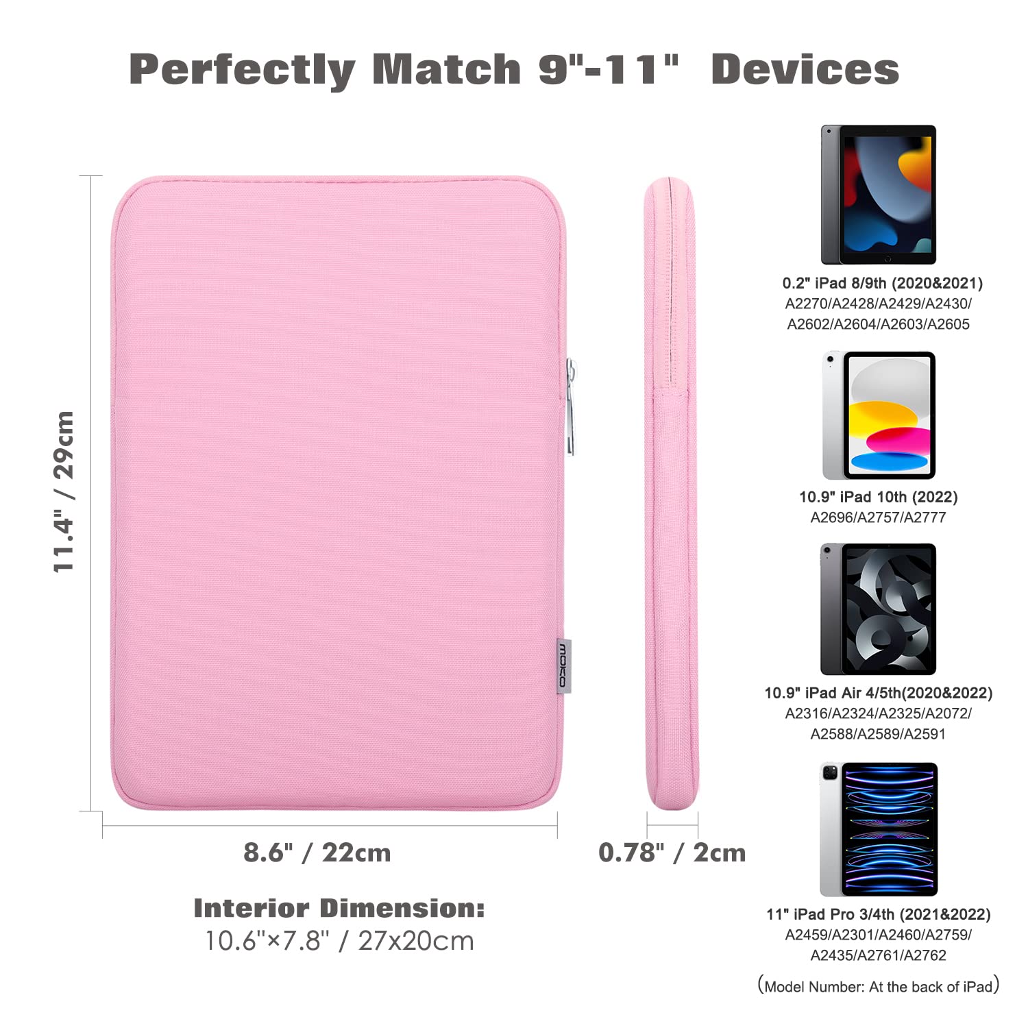 Foto 3 pulgar | Funda Para Tablet Moko Ipad Air M3/a16 2025 De 9-11 Pulgadas  Color Rosa - Venta Internacional.