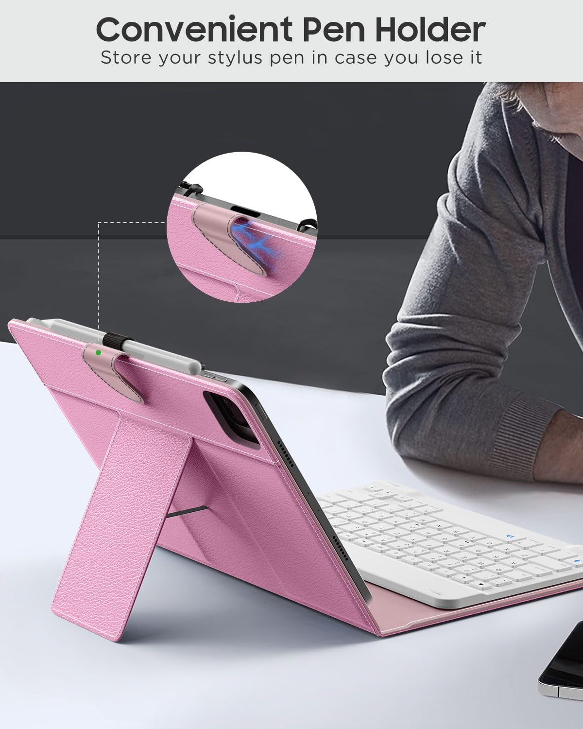 Foto 3 | Funda Para Tableta Con Teclado Qwerty Moko Para 9-11 - Venta Internacional.