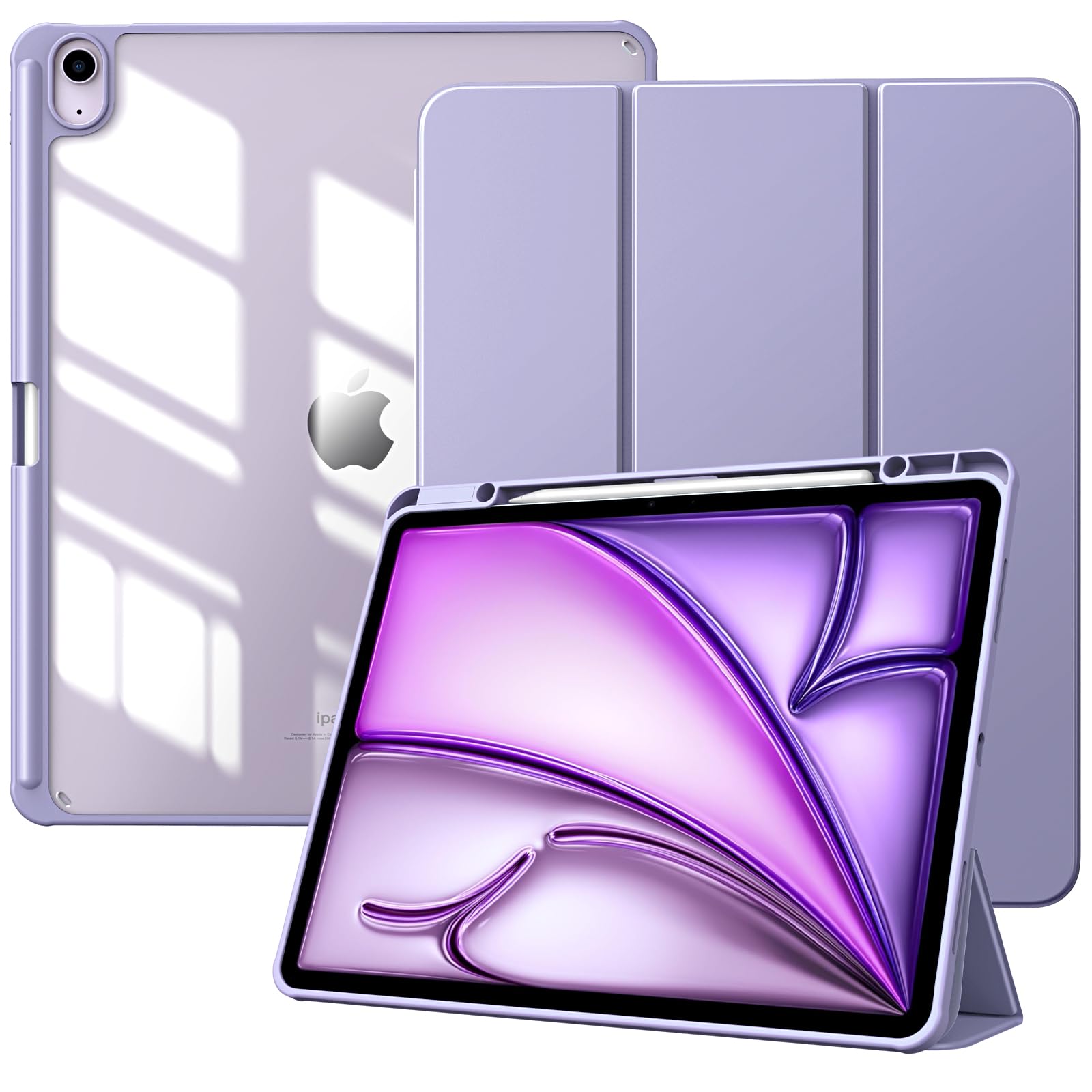 Funda Timovo Para Ipad Air De 13 Pulgadas Con Soporte Para Lápices Taro Purple - Venta Internacional.