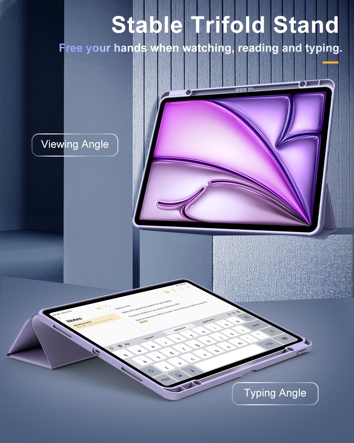 Foto 4 | Funda Timovo Para Ipad Air De 13 Pulgadas Con Soporte Para Lápices Taro Purple - Venta Internacional.