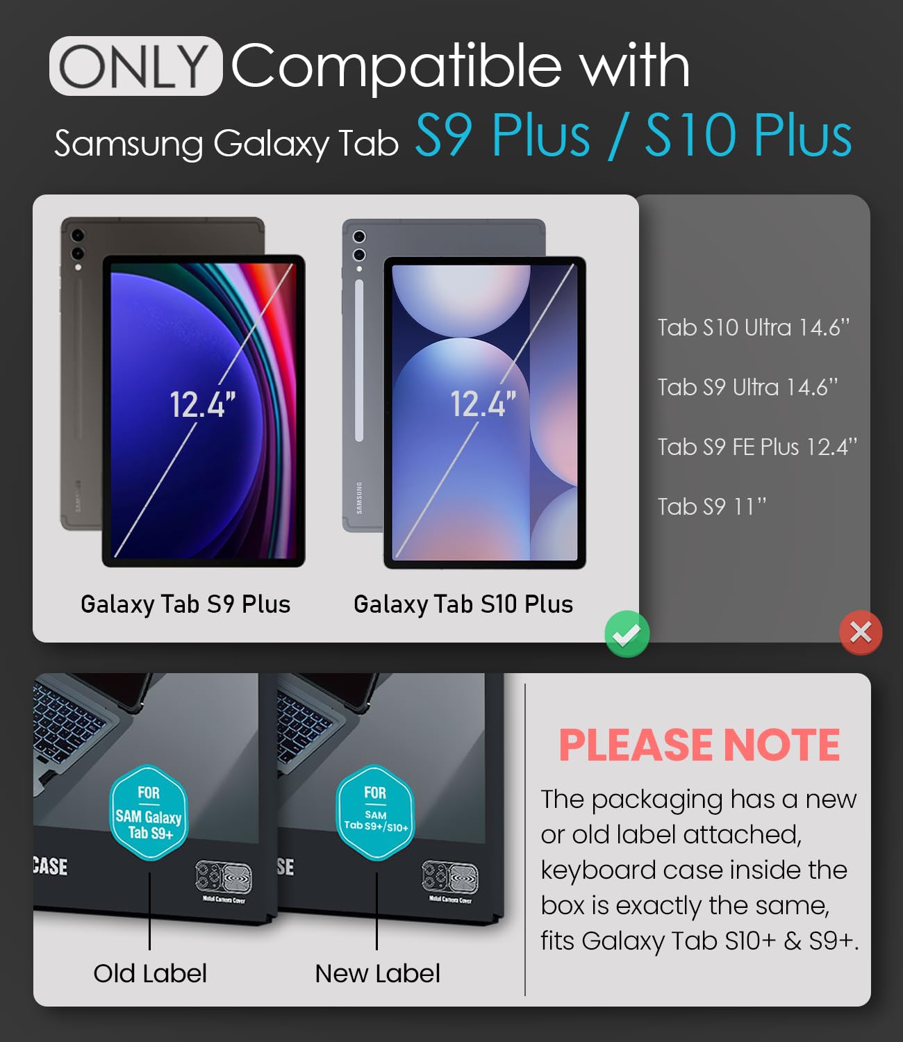 Foto 2 | Funda De Teclado Nillkin Para Samsung Galaxy Tab S9+ De 12 4 Pulgadas - Venta Internacional.