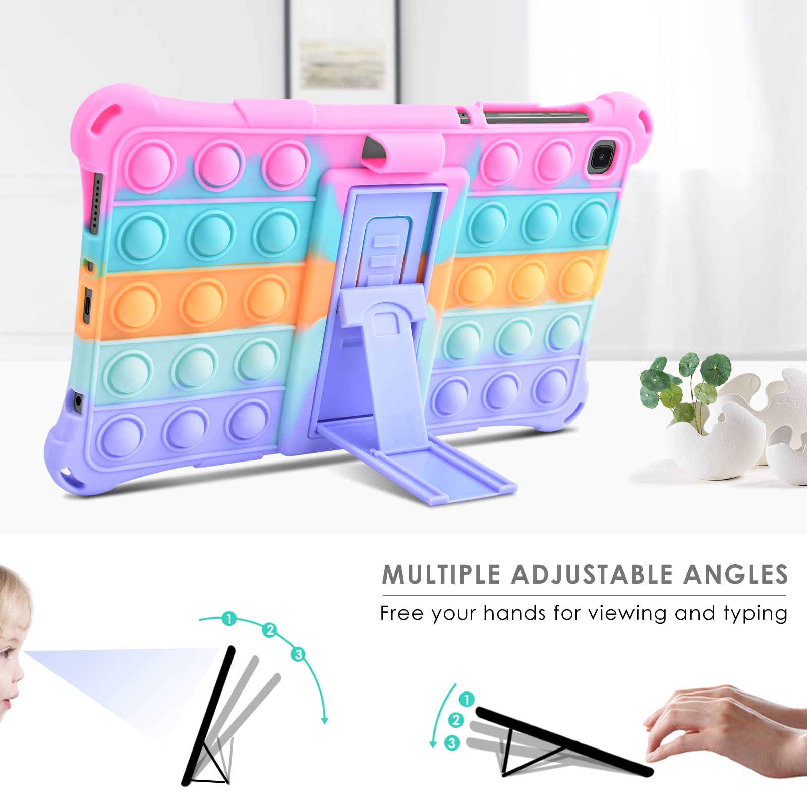 Foto 7 pulgar | Funda De Silicona Detuosi Para Samsung Galaxy Tab A7 Lite 8.7 2021 - Venta Internacional.