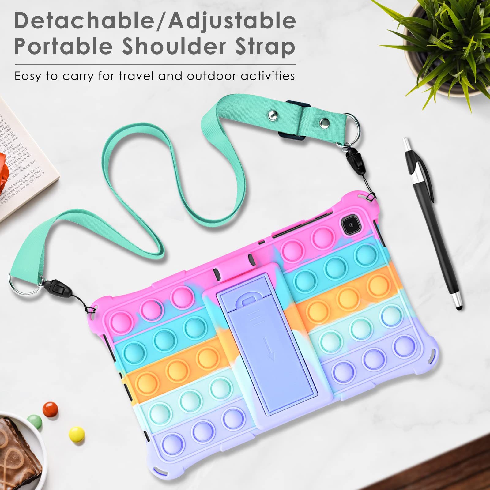 Foto 7 | Funda De Silicona Detuosi Para Samsung Galaxy Tab A7 Lite 8.7 2021 - Venta Internacional.