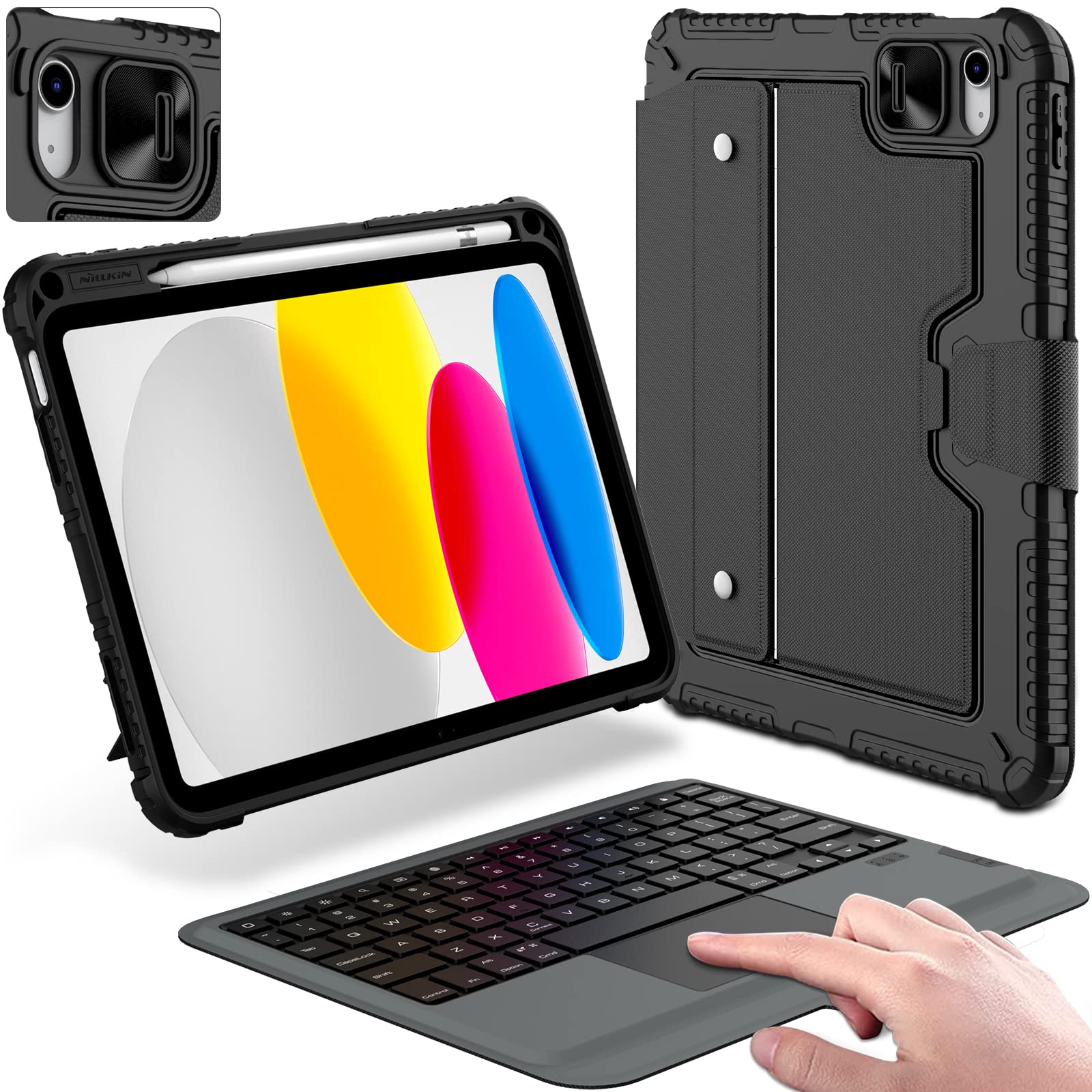 Funda Con Teclado Nillkin Para Ipad A16 11th 10th Gen 10.9 - Venta Internacional.