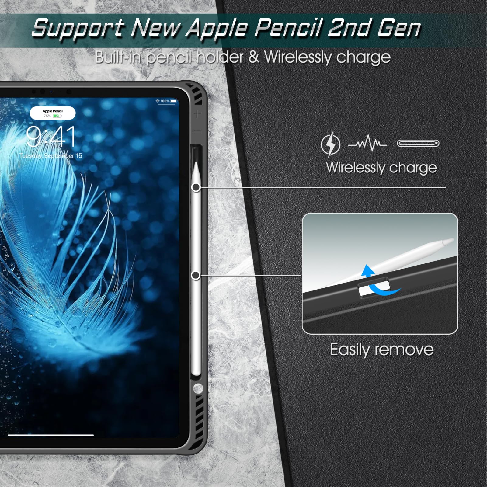 Foto 3 | Funda Magnética Casebot Para Ipad Pro 12.9 6th Gen 2022  Negra - Venta Internacional.