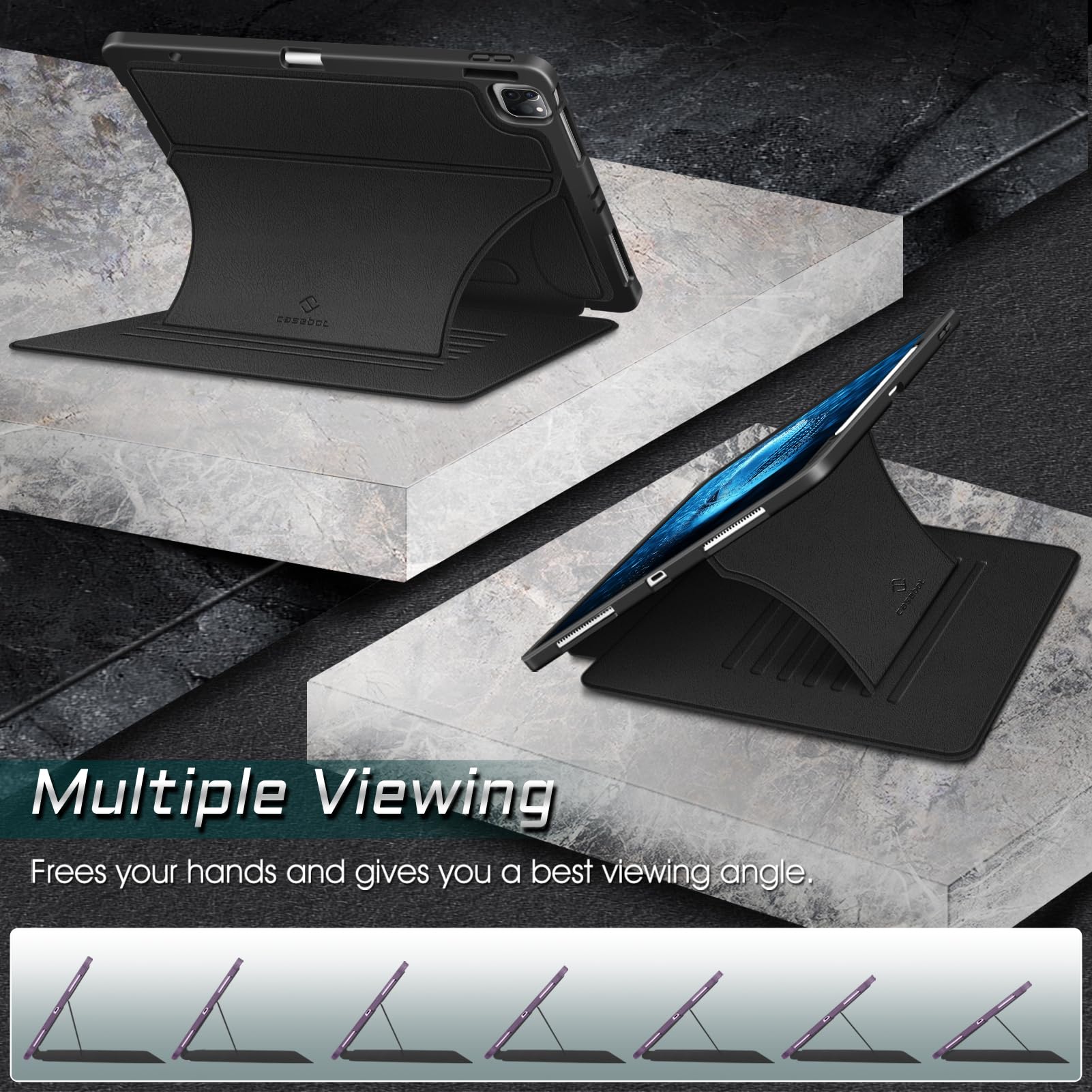 Foto 5 pulgar | Funda Magnética Casebot Para Ipad Pro 12.9 6th Gen 2022  Negra - Venta Internacional.