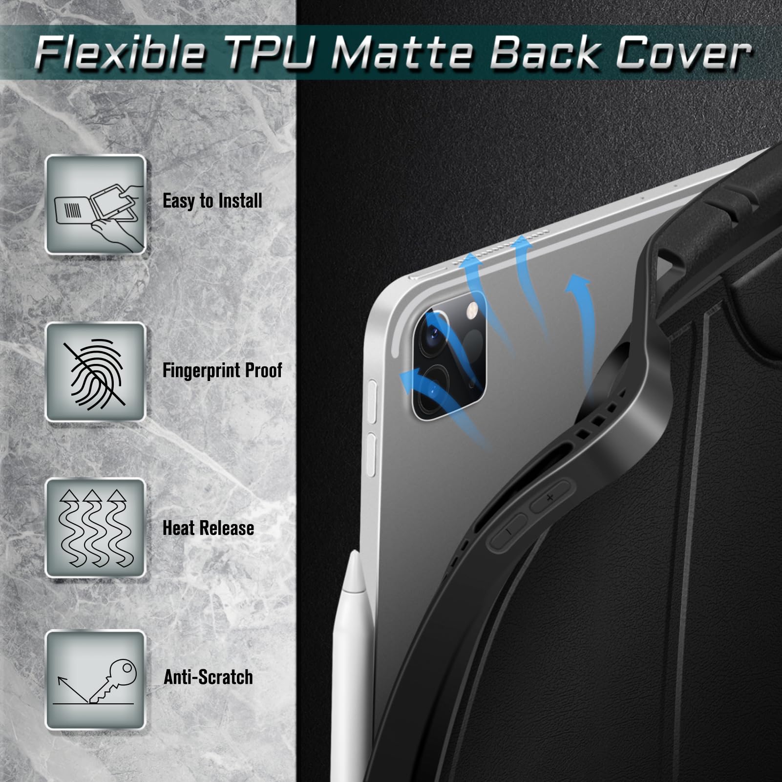 Foto 6 pulgar | Funda Magnética Casebot Para Ipad Pro 12.9 6th Gen 2022  Negra - Venta Internacional.
