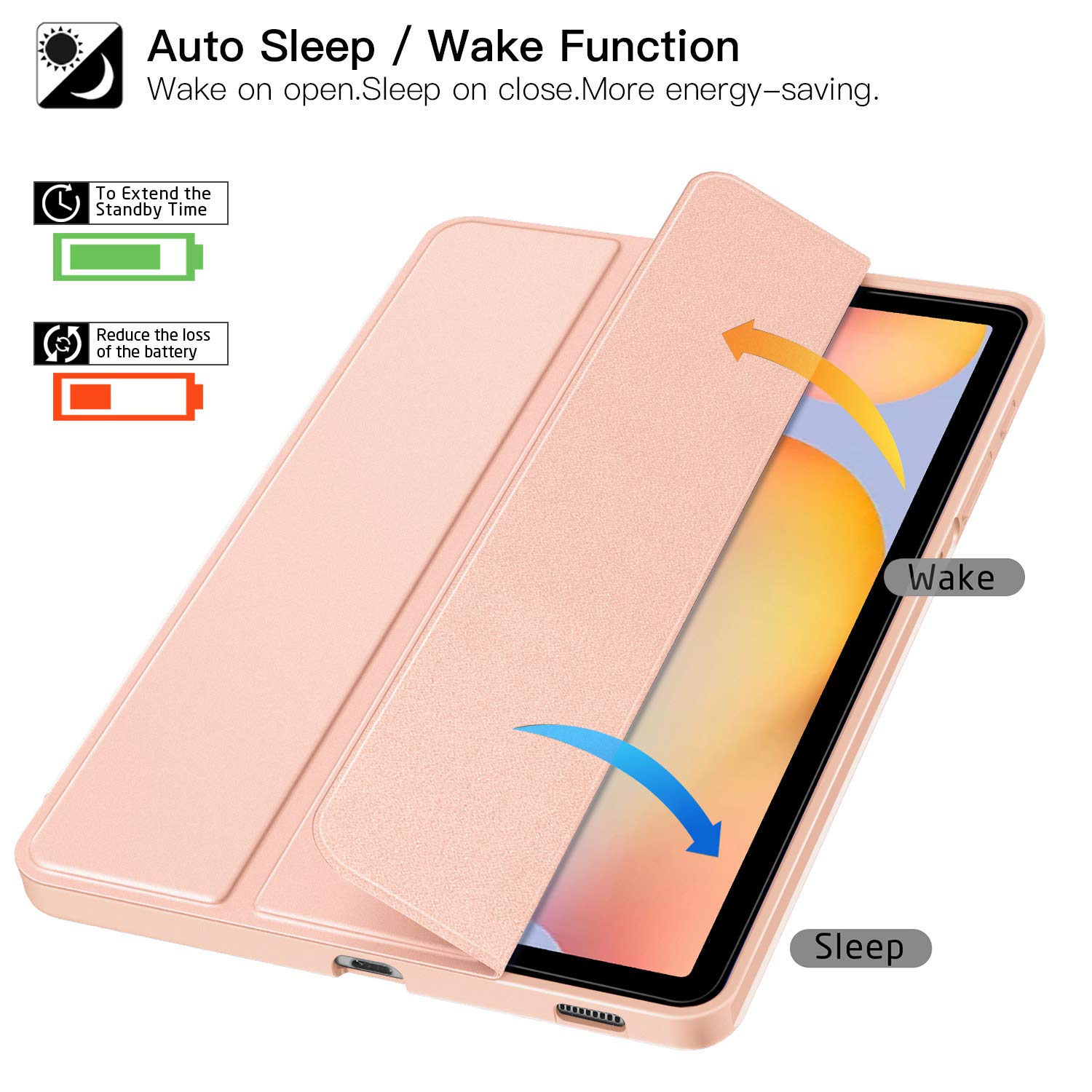 Foto 5 pulgar | Funda Ztotopcases Para Samsung Galaxy Tab S6 Lite 10.4  Color Oro Rosa - Venta Internacional.