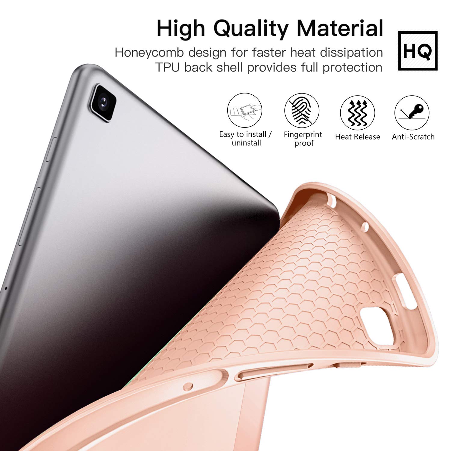 Foto 7 pulgar | Funda Ztotopcases Para Samsung Galaxy Tab S6 Lite 10.4  Color Oro Rosa - Venta Internacional.
