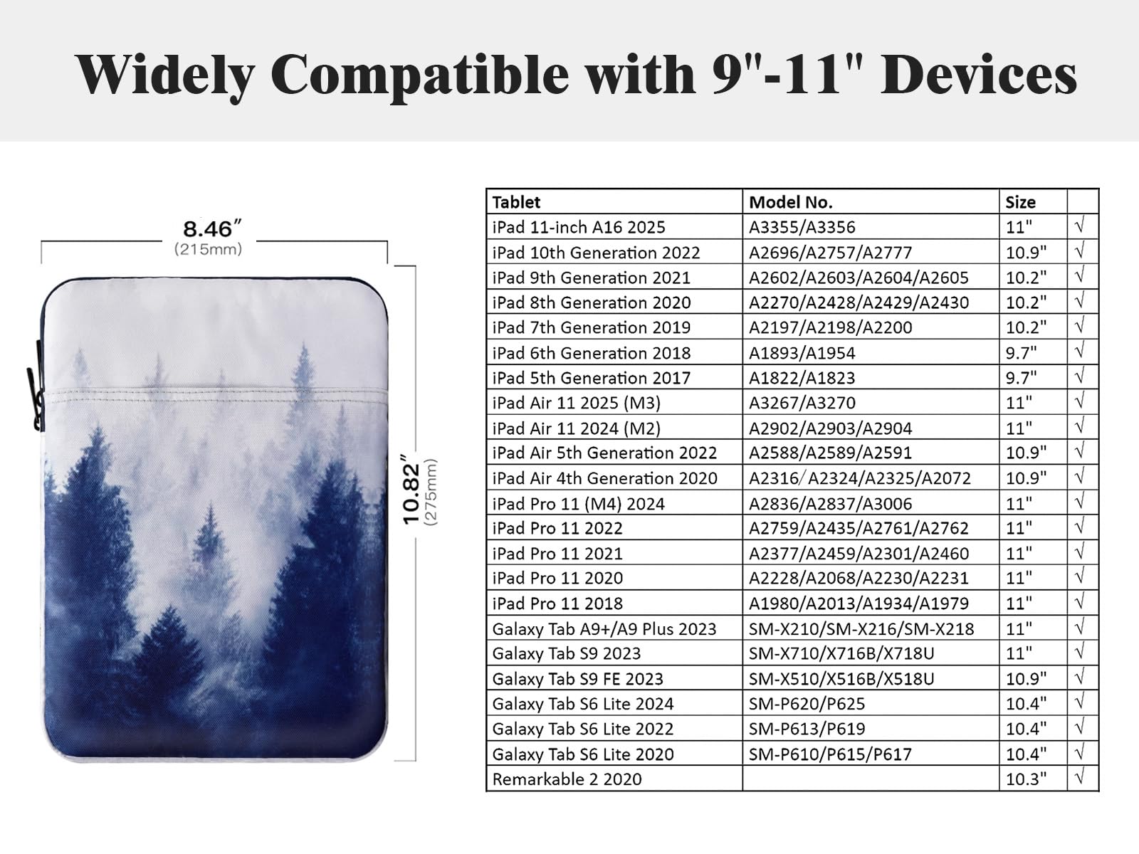 Foto 2 | Funda Para Tablet Timovo 9-11 Para Ipad 11 Pulgadas A16 2025 Gris - Venta Internacional.