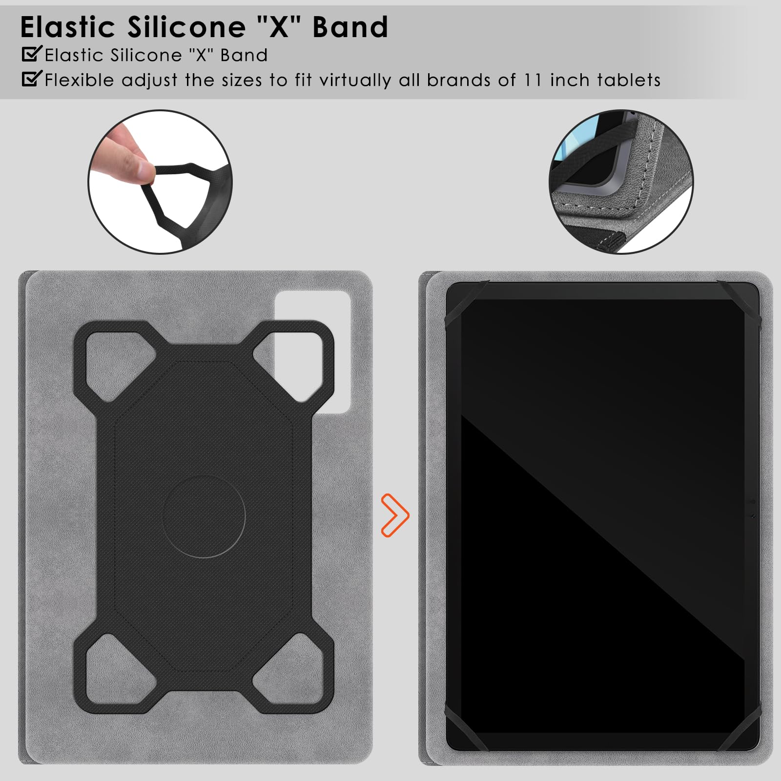 Foto 4 pulgar | Funda Protectora De Piel Negra Para Tablet Detuosi De 11 Pulgadas - Venta Internacional.