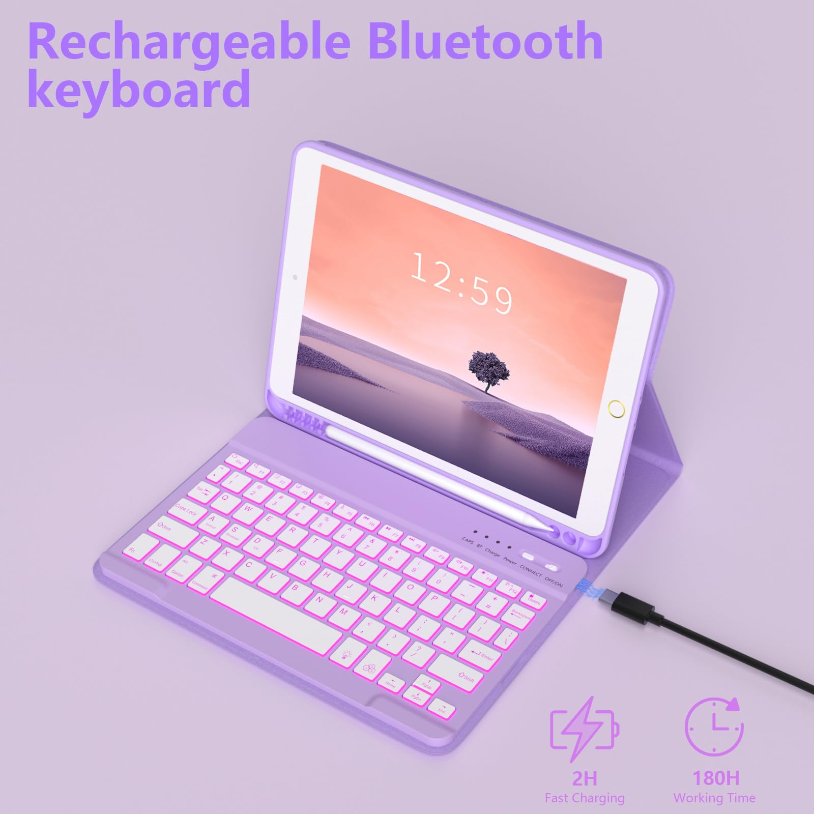 Foto 6 pulgar | Funda Con Teclado Fuwang Para Ipad 9ª  8ª Generación  10 2 Pulgadas - Venta Internacional.