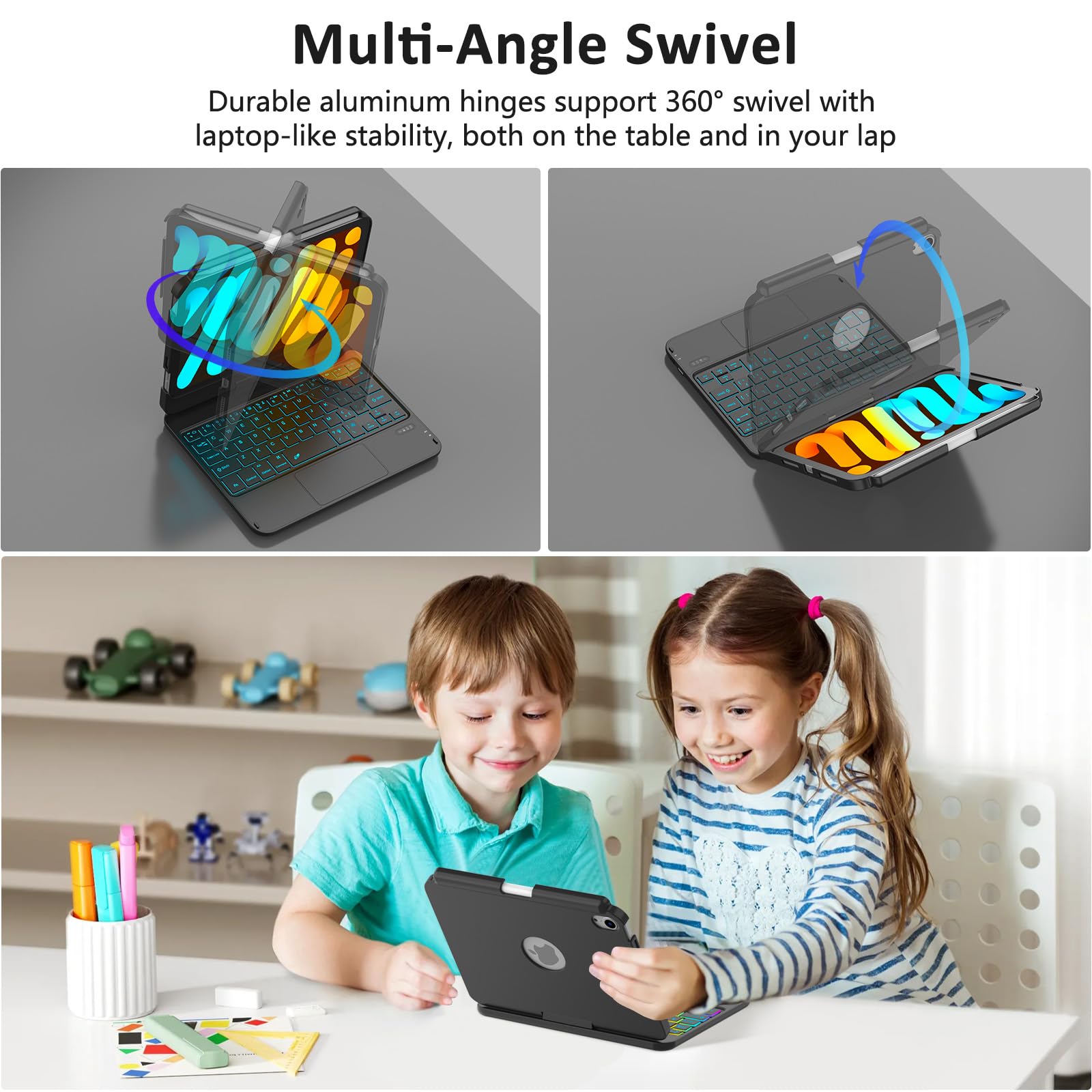 Foto 6 pulgar | Funda De Teclado Fuwang Touchpad Para Ipad Mini 7/6 8 3'' 2021/2024 - Venta Internacional.