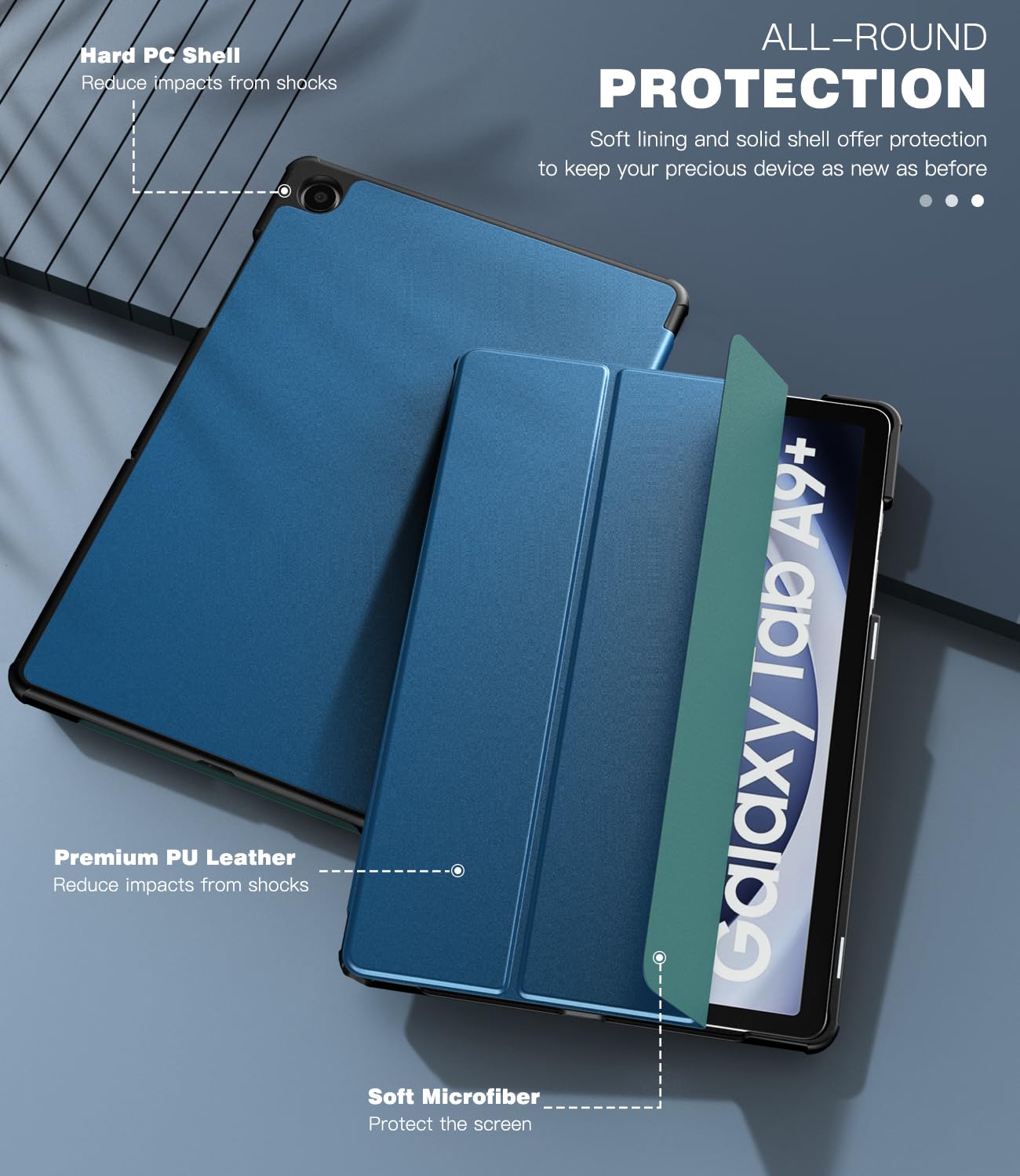Foto 7 pulgar | Funda Timovo Para Samsung Galaxy Tab A9+ 11'' 2023  Color Azul Pavo Real - Venta Internacional.