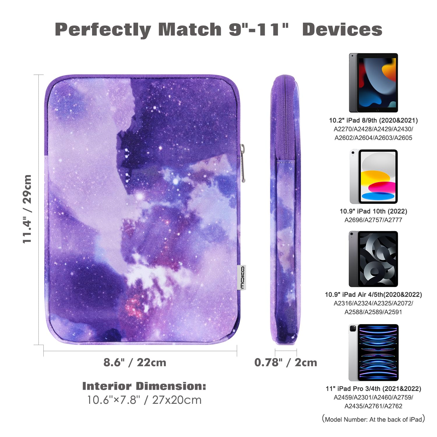 Foto 3 pulgar | Funda Para Tablet Moko De 9 A 11 Pulgadas Para Ipad Air/pro 11  Color Morado - Venta Internacional.