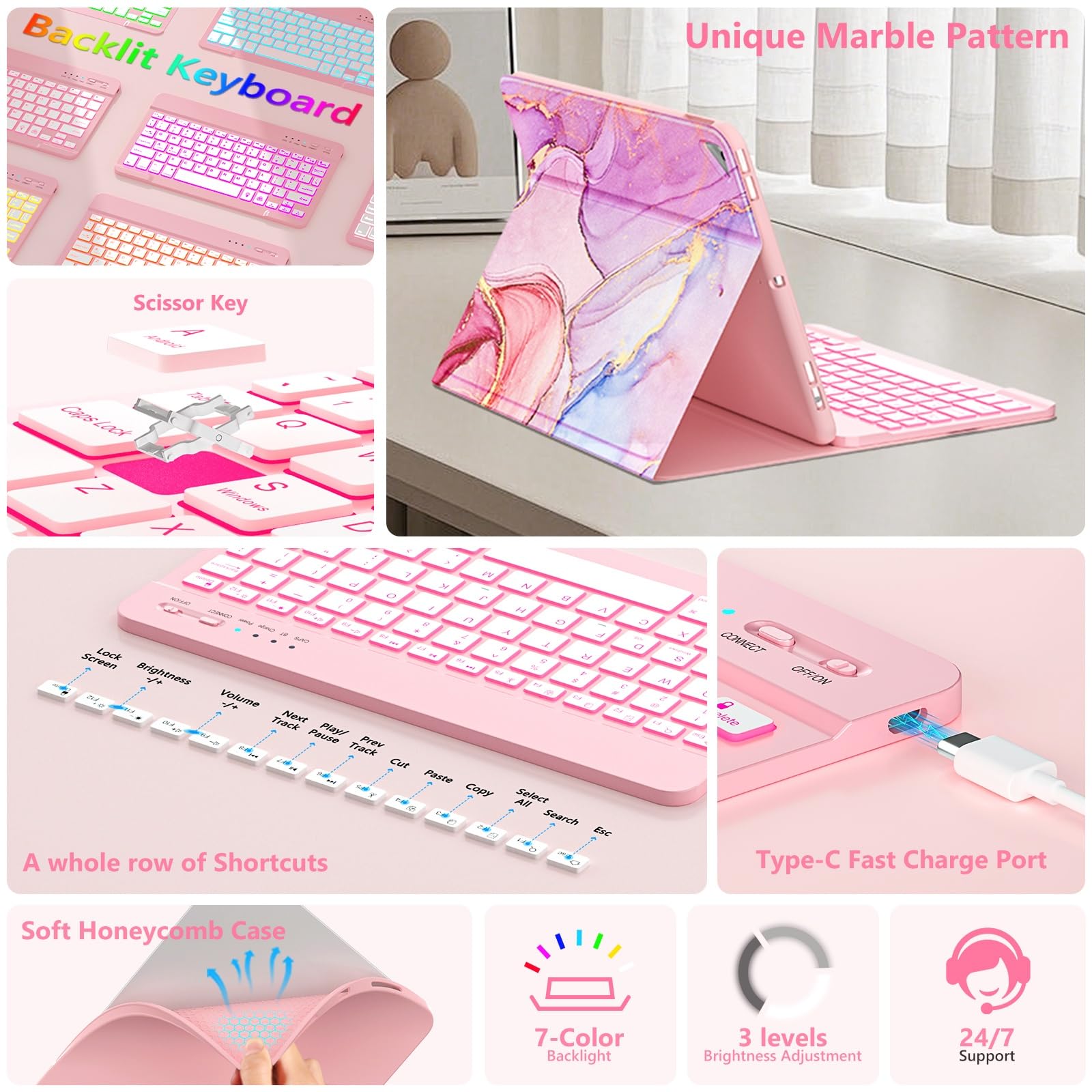 Foto 5 | Funda Con Teclado Fuwang Para Ipad 9ª  8ª Generación  10 2 Pulgadas - Venta Internacional.