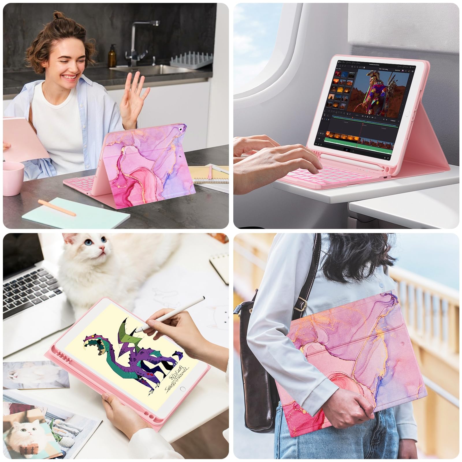 Foto 7 | Funda Con Teclado Fuwang Para Ipad 9ª  8ª Generación  10 2 Pulgadas - Venta Internacional.