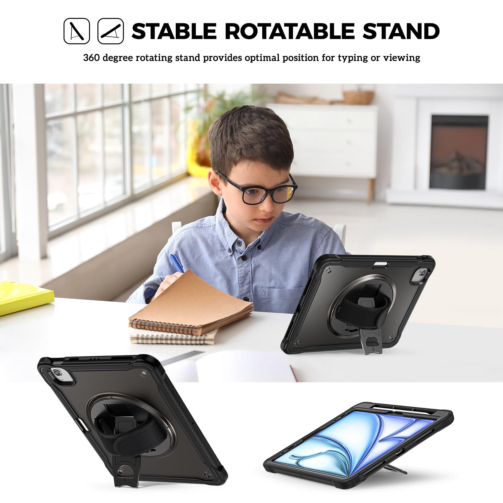 Foto 5 pulgar | Funda Procase Para Ipad Air De 11 Pulgadas  7.ª Generación (m3) 2025  Color Negro - Venta Internacional.