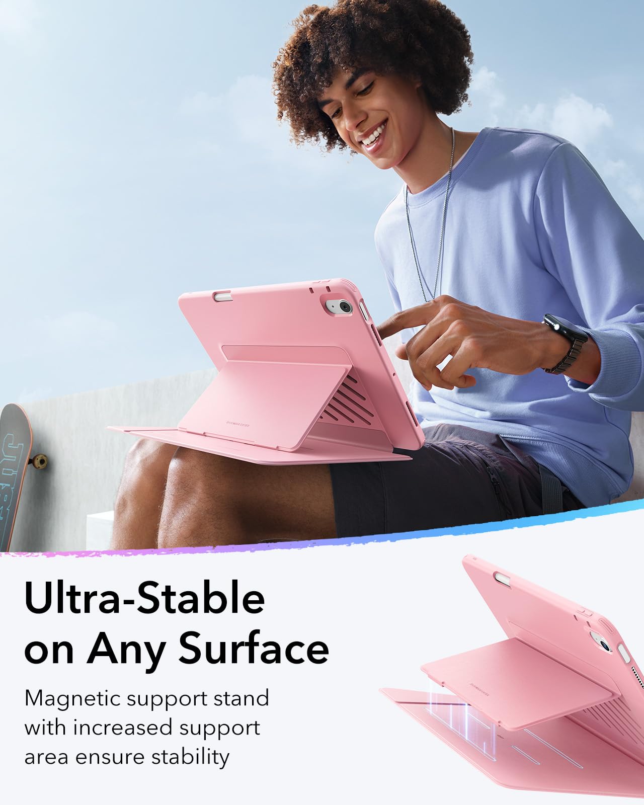 Foto 6 pulgar | Funda Esr Para Ipad Air De 11 Pulgadas (2025/2024) Con Soporte Para Lápices  Color Rosa - Venta Internacional.