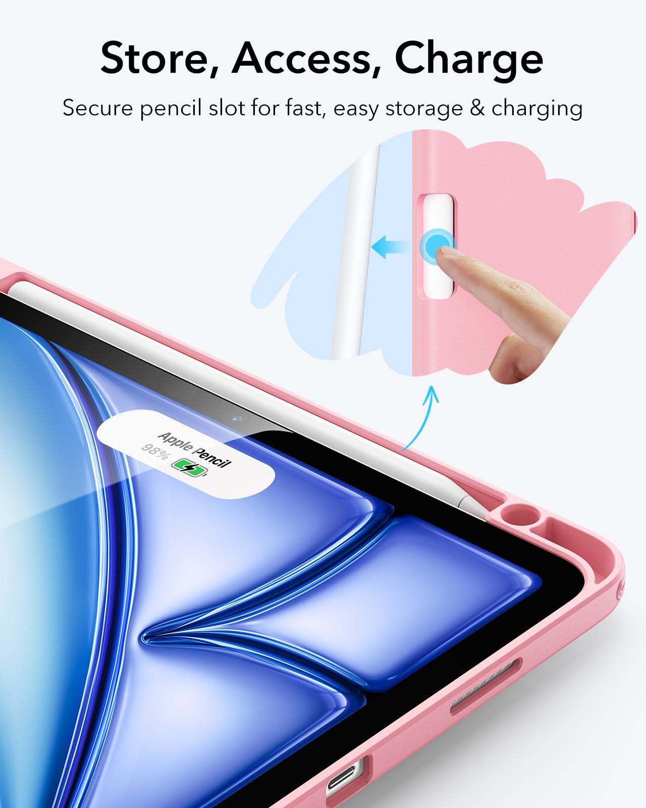 Foto 8 pulgar | Funda Esr Para Ipad Air De 11 Pulgadas (2025/2024) Con Soporte Para Lápices  Color Rosa - Venta Internacional.
