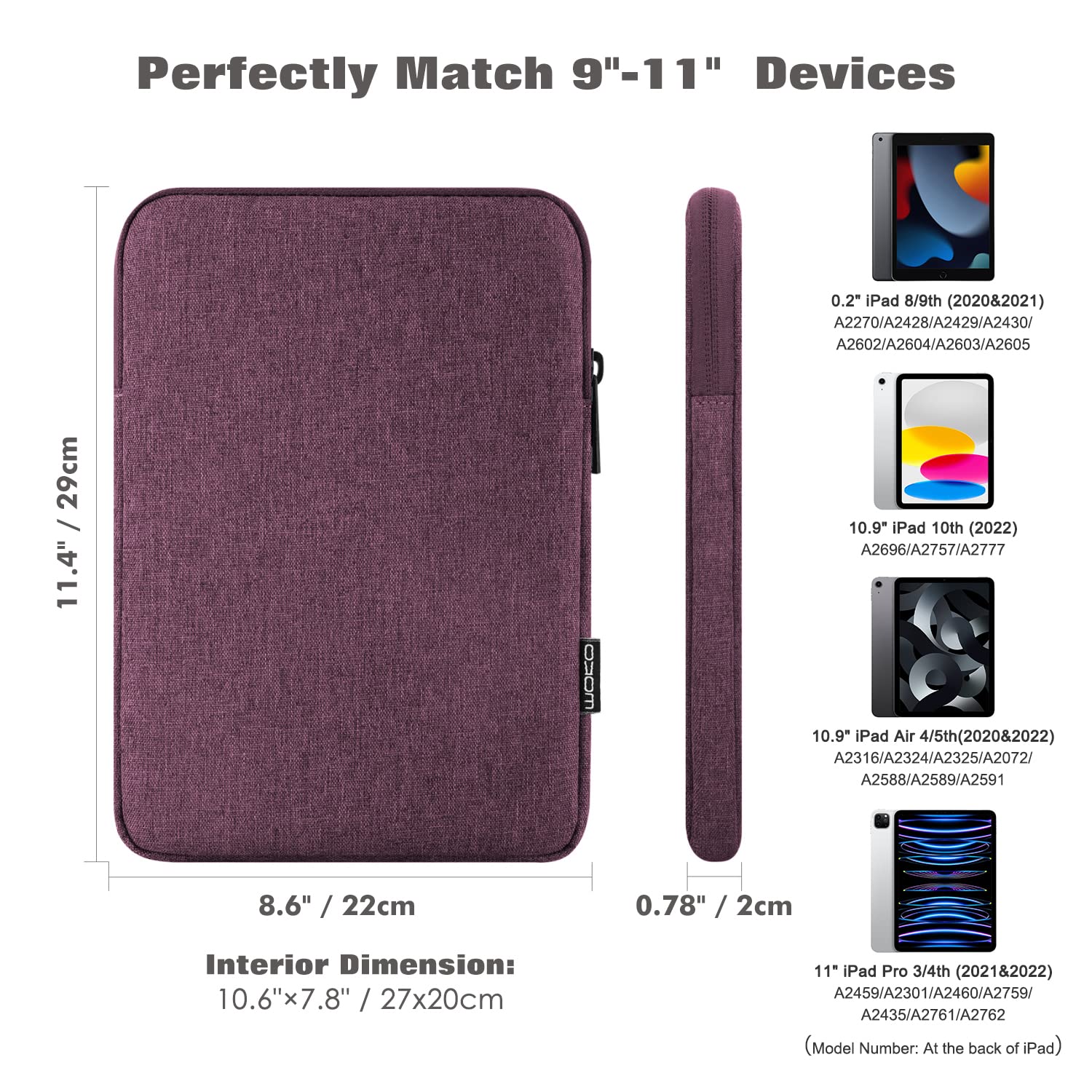 Foto 3 pulgar | Funda Para Tablet Moko De 9 A 11 Pulgadas  Color Morado  Para Ipad Air/pro - Venta Internacional.
