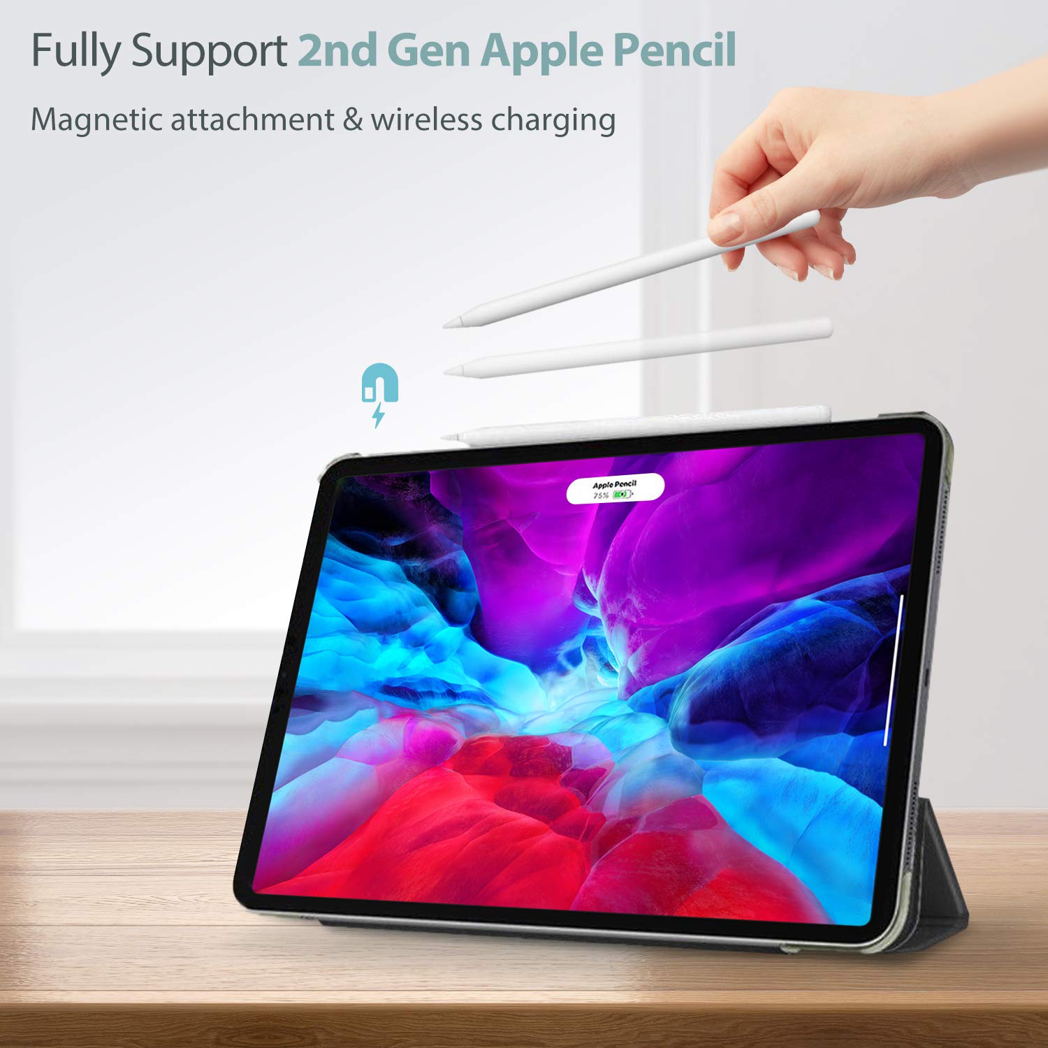 Foto 3 pulgar | Smart Case Procase Para Ipad Pro 12.9 De 6.ª  5.ª  4.ª Y 3.ª Generación  Color Negro - Venta Internacional.
