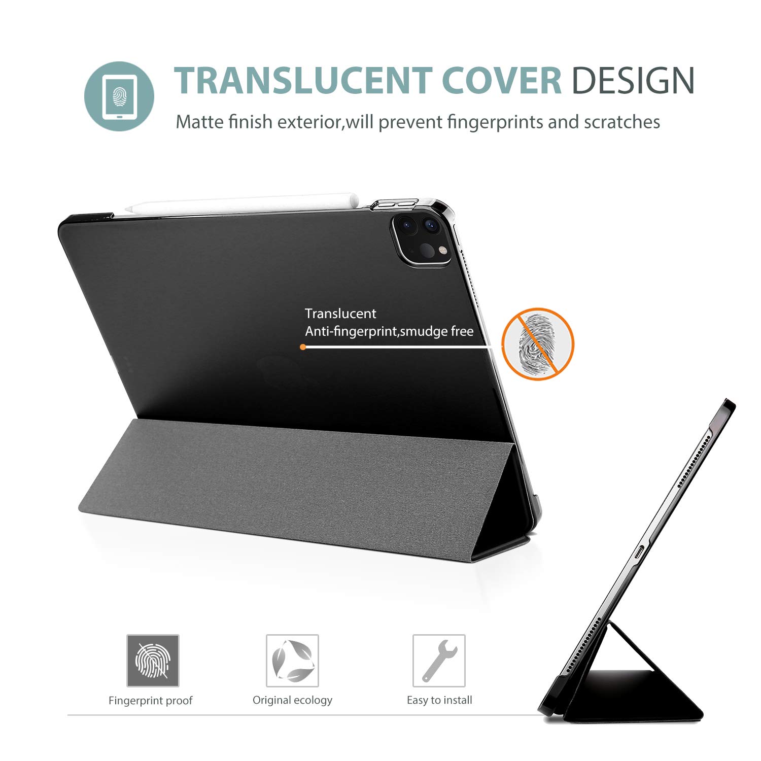 Foto 3 | Smart Case Procase Para Ipad Pro 12.9 De 6.ª  5.ª  4.ª Y 3.ª Generación  Color Negro - Venta Internacional.