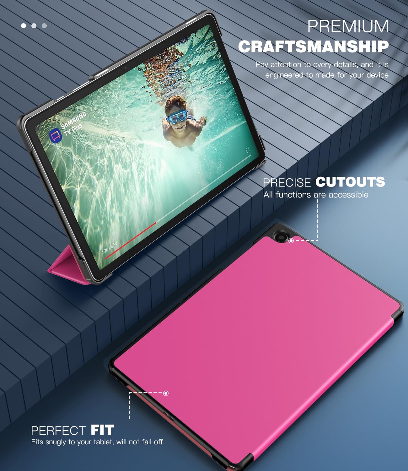 Foto 5 pulgar | Funda Timovo Para Samsung Galaxy Tab A9+ 11'' 2023 Begonia Roja - Venta Internacional.