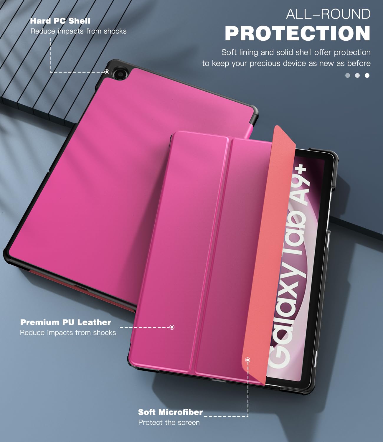 Foto 7 pulgar | Funda Timovo Para Samsung Galaxy Tab A9+ 11'' 2023 Begonia Roja - Venta Internacional.