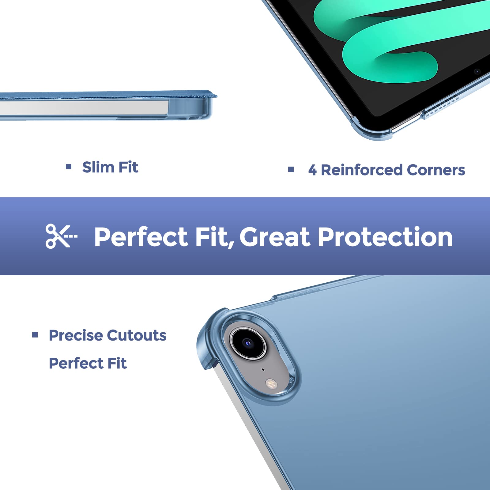 Foto 8 pulgar | Funda Procase Smart Para Ipad Mini 7/6 Gen 8 3 Pulgadas  Color Azul - Venta Internacional.