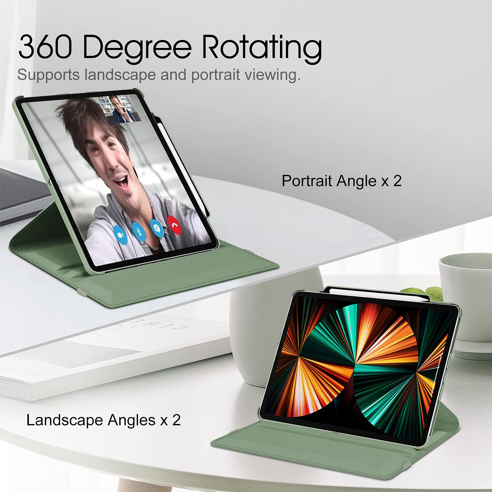 Foto 5 pulgar | Funda Giratoria Fintie Para Ipad Pro 12.9 6.ª Generación De 2022 Con Lápiz - Venta Internacional.