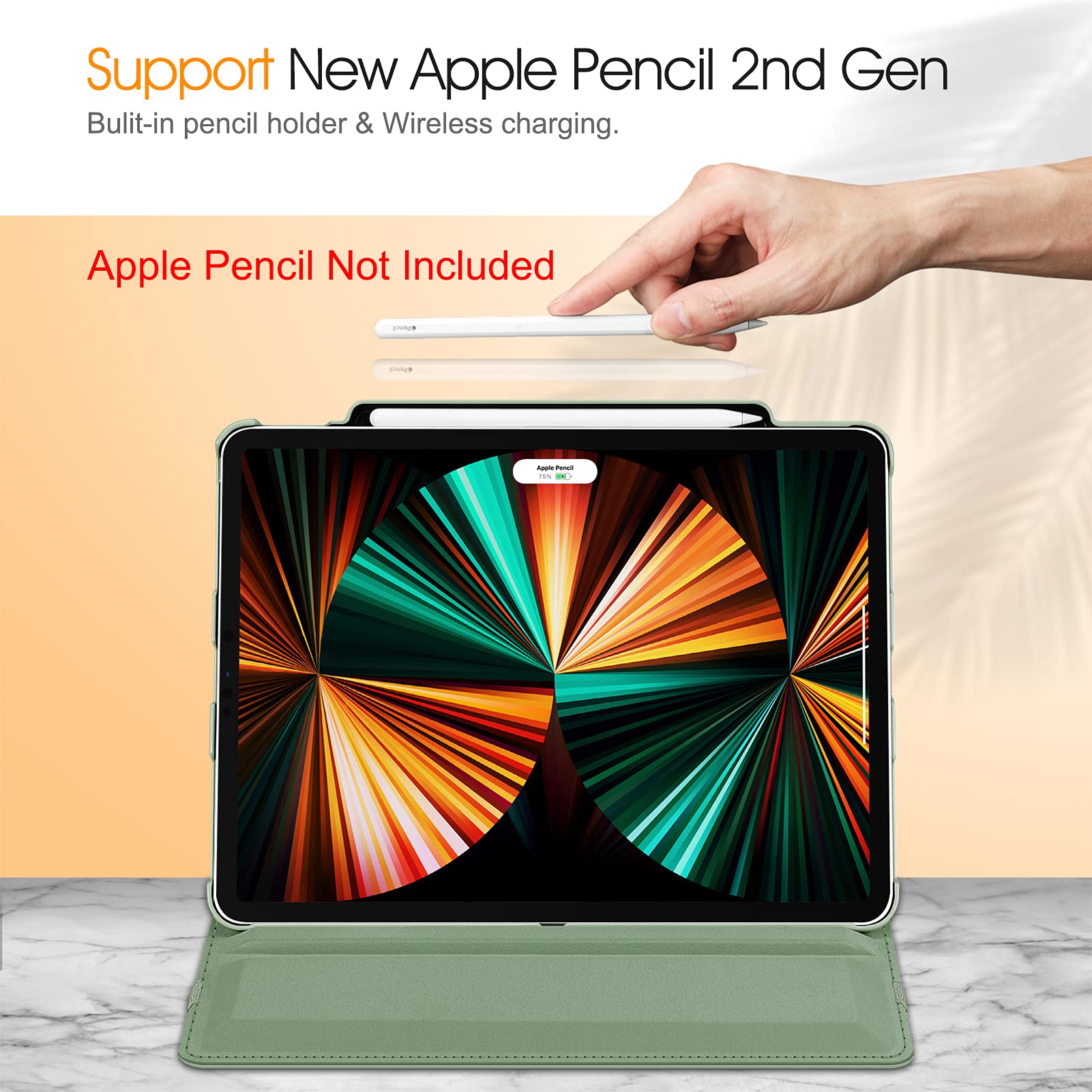 Foto 6 | Funda Giratoria Fintie Para Ipad Pro 12.9 6.ª Generación De 2022 Con Lápiz - Venta Internacional.