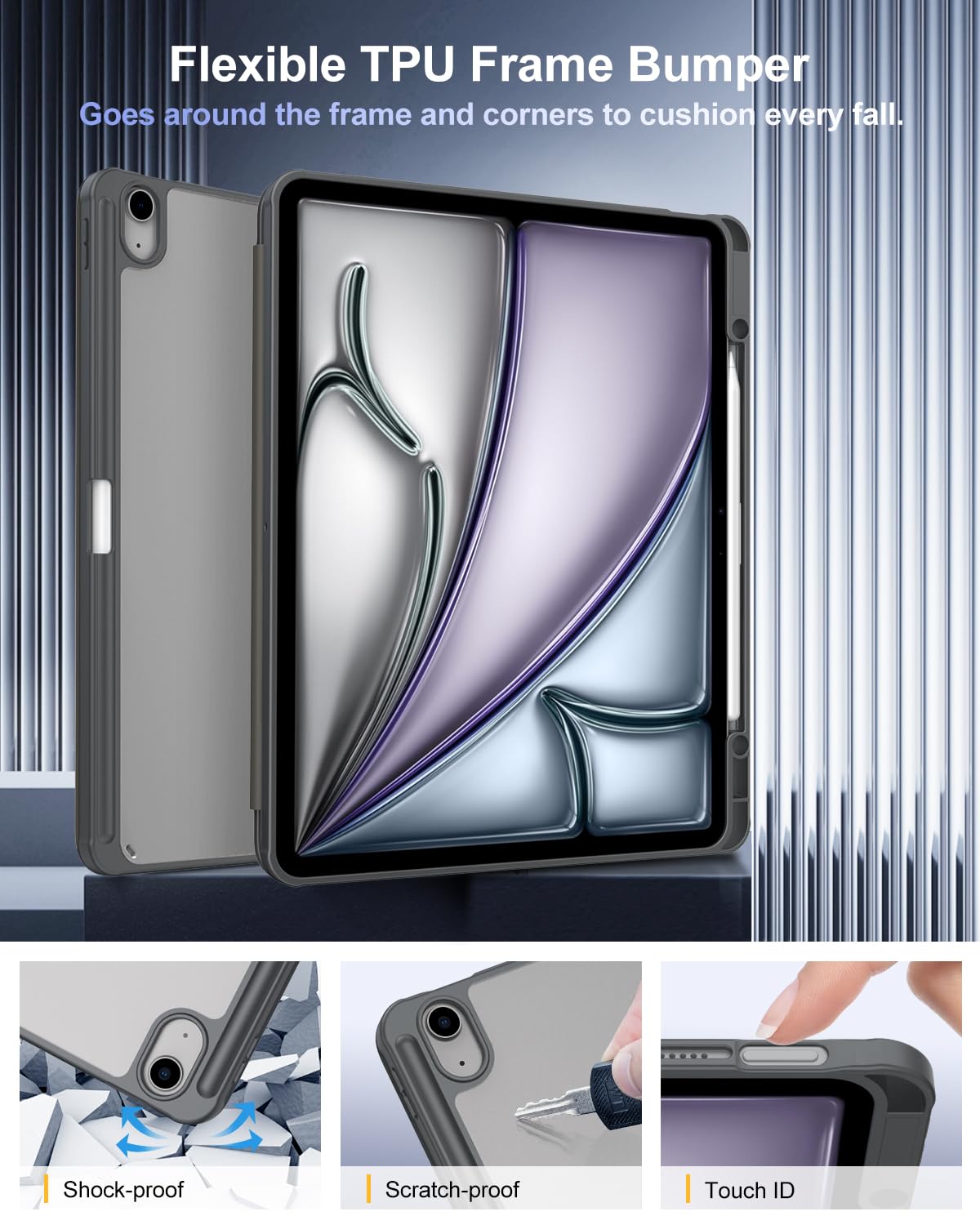 Foto 4 pulgar | Funda Timovo Para Ipad Air De 13 Pulgadas (m3/m2-2025/2024) Con Soporte Para Lápices - Venta Internacional.
