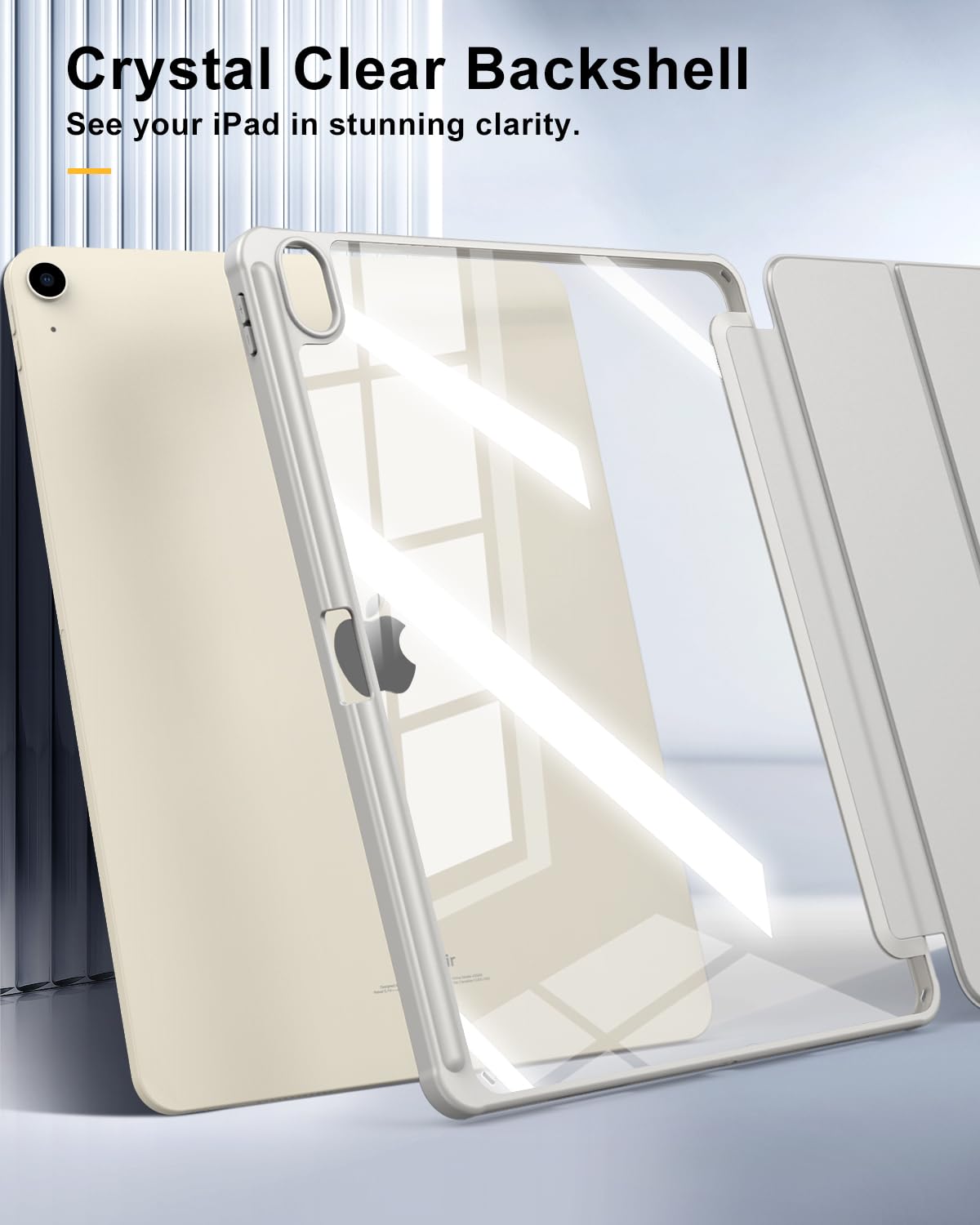 Foto 6 | Funda Timovo Para Ipad Air De 13 Pulgadas Con Soporte Para Lápices  Color Gris Claro - Venta Internacional.