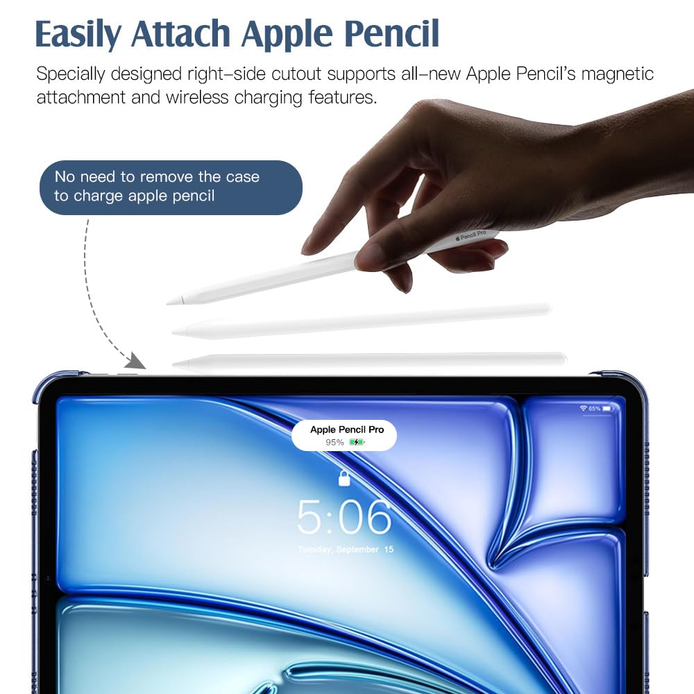 Foto 4 pulgar | Funda Para Ipad Air De 11 Pulgadas Timovo  Azul Marino Oscuro Translúcido - Venta Internacional.