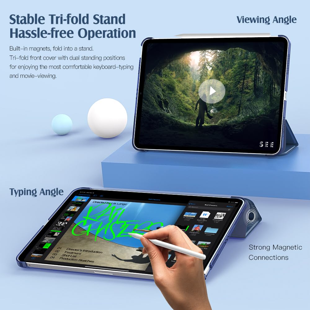 Foto 6 | Funda Para Ipad Air De 11 Pulgadas Timovo  Azul Marino Oscuro Translúcido - Venta Internacional.