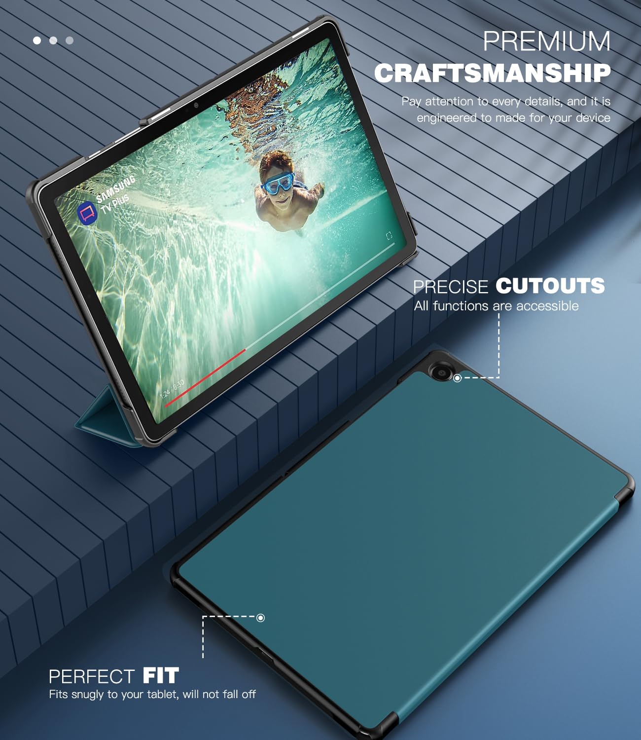 Foto 4 pulgar | Funda Timovo Para Samsung Galaxy Tab A9+ 11'' 2023 Turquesa - Venta Internacional.
