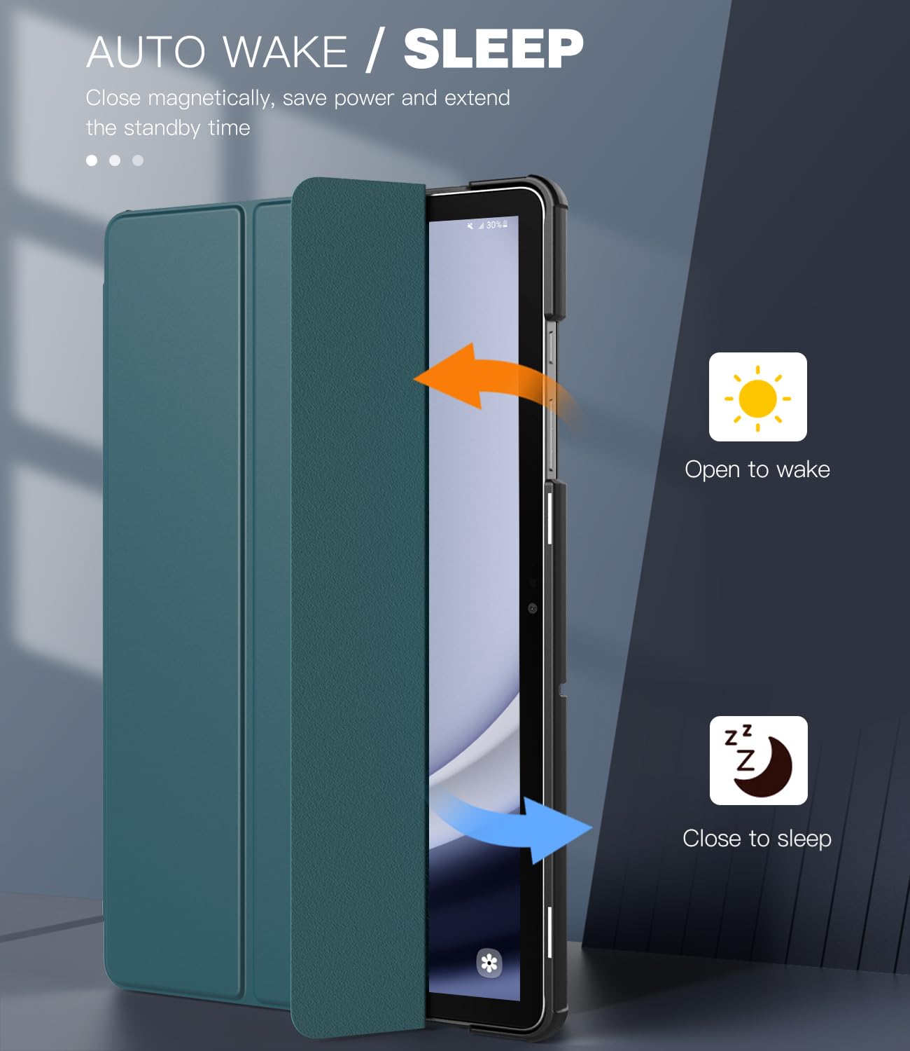 Foto 5 | Funda Timovo Para Samsung Galaxy Tab A9+ 11'' 2023 Turquesa - Venta Internacional.