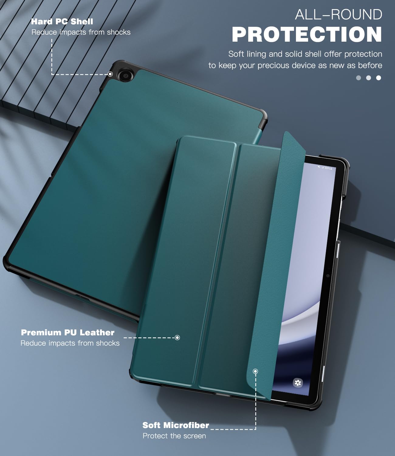 Foto 7 pulgar | Funda Timovo Para Samsung Galaxy Tab A9+ 11'' 2023 Turquesa - Venta Internacional.